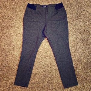 Gray straight leg stretch work pants